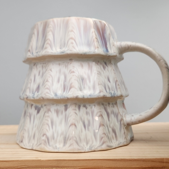 Christmas Tree Shaped Mug Glazed Stoneware Marble Pattern NWT - Picture 9 of 14